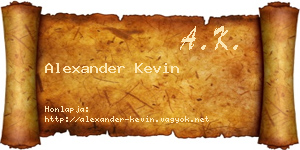 Alexander Kevin névjegykártya